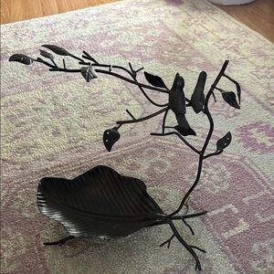 Jewelry Organizer with Bird and  Leaf Design